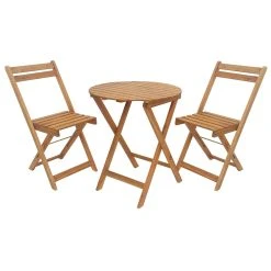 Best deal 🤩 Marquee 3 Piece Timber Folding Bistro Setting Other - To Australia ✨