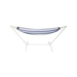 Promo 🛒 Marquee Double Hammock Kit Blue And Green Stripe With White Frame - To Australia 🧨
