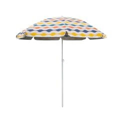 Best Pirce ⭐ Australia Only - Marquee 2m Green & Yellow Waves Pattern Portable Shade Umbrella ✨