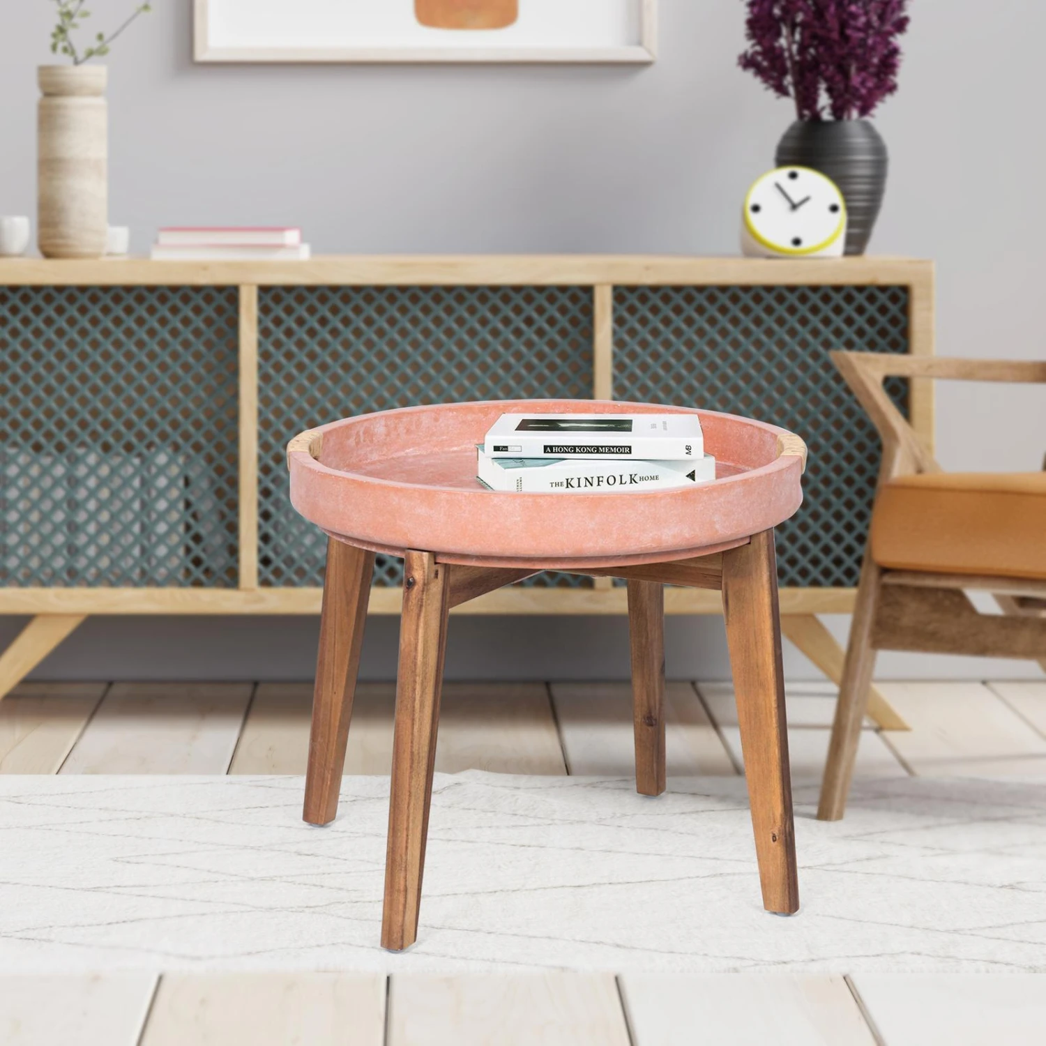 Wholesale ⌛ Australia Only - Marquee Terracotta Ceramic Side Table With Timber Legs ❤️ 2 Wholesale ⌛ Australia Only - Marquee Terracotta Ceramic Side Table With Timber Legs ❤️ - Image 2