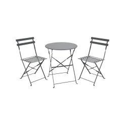 Best Sale 😀 Australia Only - Marquee Grey 3 Piece Troca Steel Bistro Setting 💯