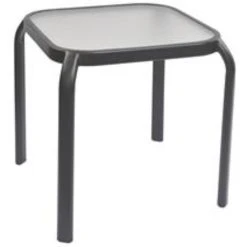 Brand new 😉 Australia Sale - Marquee Square Glass Top Steel Side Table Charcoal ⭐