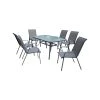 Discount 🔔 Australia Only - Marquee 7 Piece Steel Sling Back Outdoor Setting Charcoal 😍